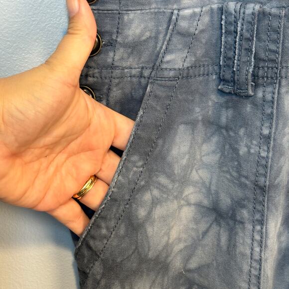 Anthropologie Pilcro The Wanderer Relaxed Overall Blue Tie Dye Size 28 Small - Picture 10 of 13
